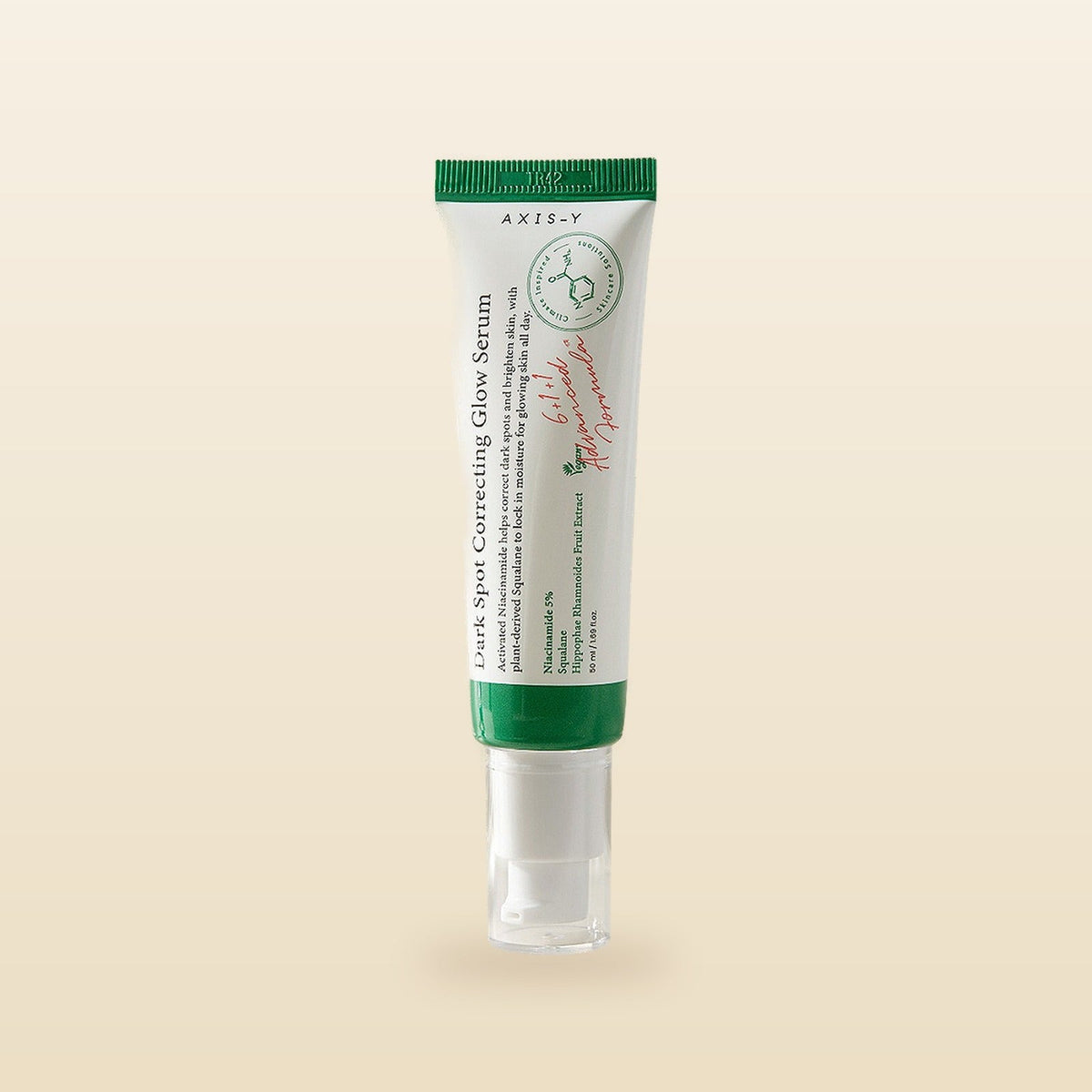 Sérum para manchas Axis-Y sobre fondo crema